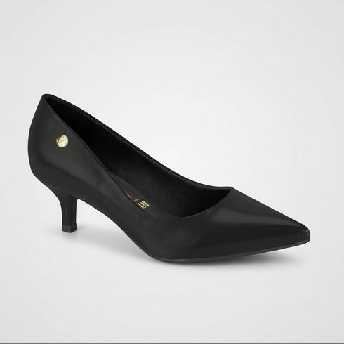 Scarpin Vizzano Preto Napa Garda Salto 4cm