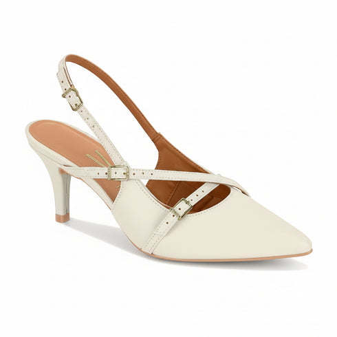Slingback Vizzano Off White Salto 7cm