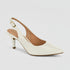 Scarpin Slingback Vizzano Off White Salto 7cm