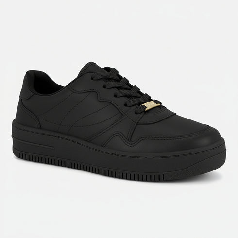 Tênis Casual Vizzano Preto Pelica Plataforma 5cm