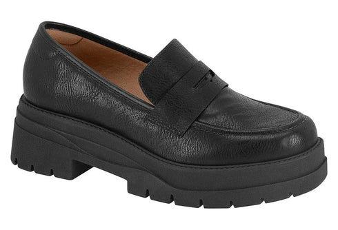 Mocassim Vizzano Preto Tratorado Plataforma