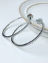 Studded Hoop Earrings, Large, Rhodium