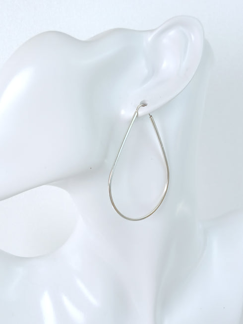 Large Drop Earrings, Silver 925