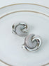 Paved White Rhodium Pressure Earring