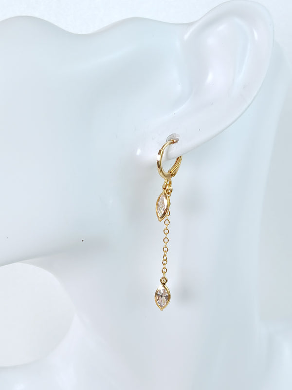 クリスタルフープピアス