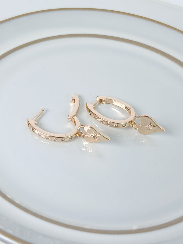 ハートフープピアス
