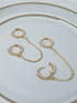 Gold Double Hoop Earrings with Chain