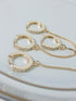 Gold Double Hoop Earrings with Chain