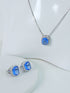 Blue Stone Necklace and Earrings Set