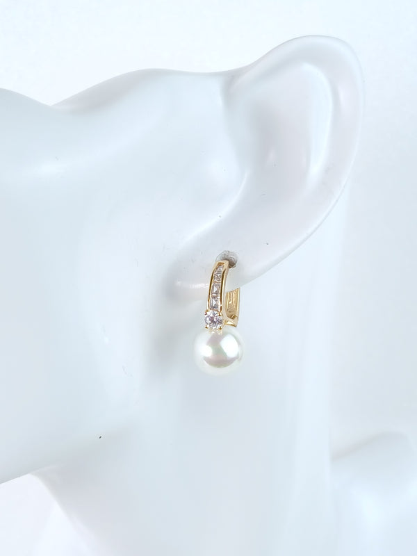 パール付きフープピアス