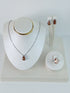 3-Piece Set with Champagne Drop Stone: Necklace, Earrings and Ring