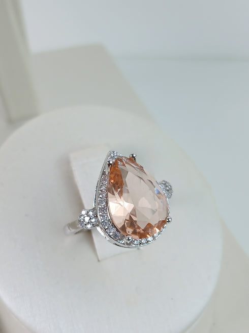 3-Piece Set with Champagne Drop Stone: Necklace, Earrings and Ring