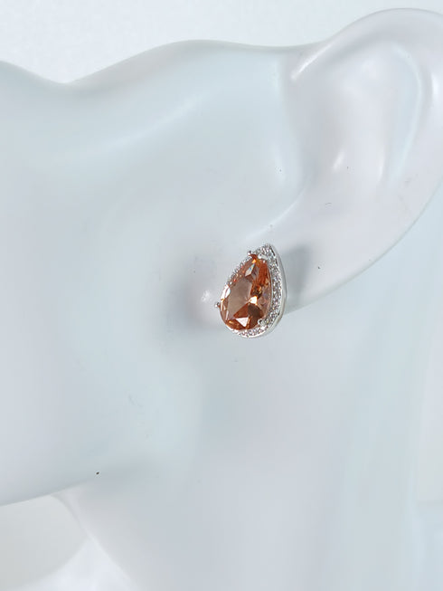 3-Piece Set with Champagne Drop Stone: Necklace, Earrings and Ring