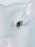 Green Stone Pendant Necklace and Earrings Set