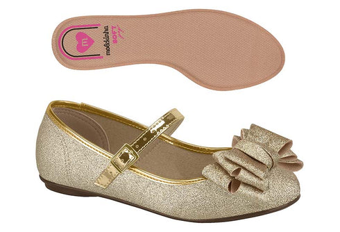 Children's Doll Flat Shoes with Bow Molekinha