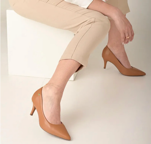 Scarpin Vizzano Caramelo Salto 7cm