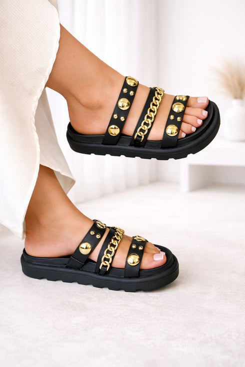 Papete Vizzano Preta Flatform 2cm