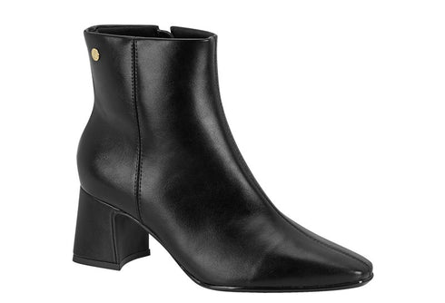 Bota Vizzano Preta Cano Curto Salto Bloco