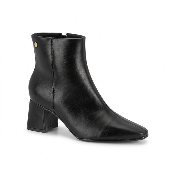 Bota Vizzano Preta Cano Curto Salto Bloco