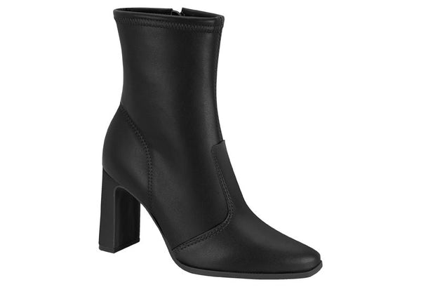 Bota Vizzano Preta Cano Médio Stretch Salto Bloco