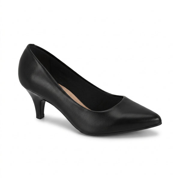 Scarpin Beira Rio Preto Bico Fino Salto 5cm