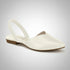 Beira Rio Off White Elastic Slingback 1cm Heel