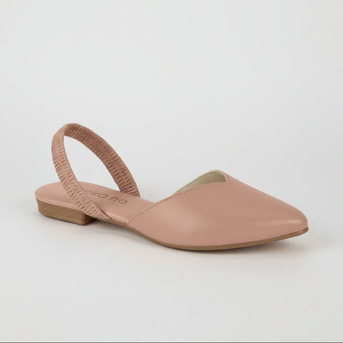 Beira Rio Nude Elastic Slingback 1cm Heel