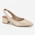 Slingback Beira Rio Creme Verniz Salto 5cm