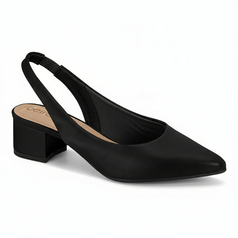 Slingback Beira Rio Preto Bico Fino Salto 4cm