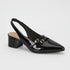 Beira Rio Black Patent Slingback Block Heel 5cm