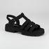 Moleca Black Flatform Sandal 4cm with Buckle