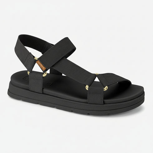 Moleca Black Sandal with Adjustable Straps