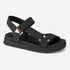 Moleca Black Sandal with Adjustable Straps