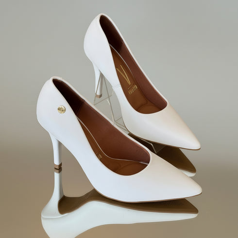 Vizzano White High Heel Pump 9cm