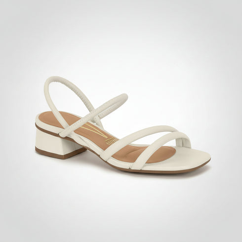 Sandália Vizzano Off White Salto Baixo 4cm