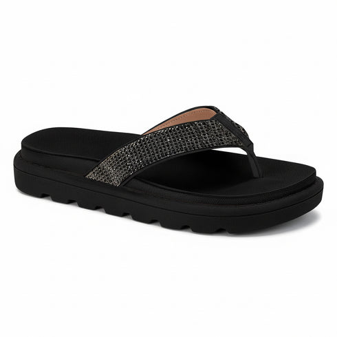 Chinelo Vizzano Preto Confort com Strass
