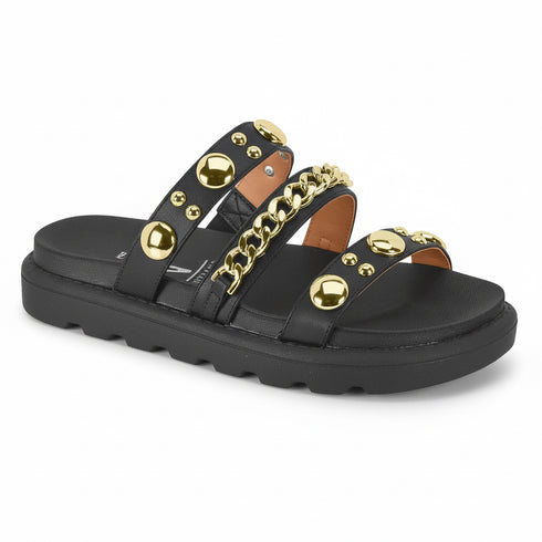 Papete Vizzano Preta Flatform 2cm