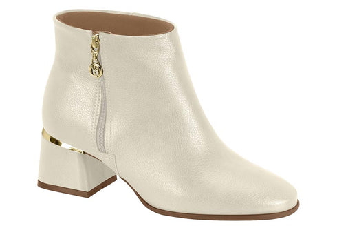 Bota Modare Ultraconforto Off White Cano Curto Salto Bloco