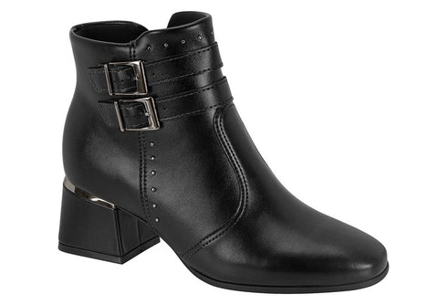 Bota Modare Ultraconforto Preta Cano Curto Duas Fivelas