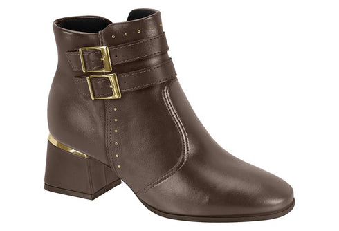 Bota Modare Ultraconforto Café Cano Curto Duas Fivelas