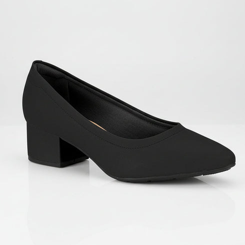 Scarpin Modare Ultraconforto Preto Salto Bloco 4cm