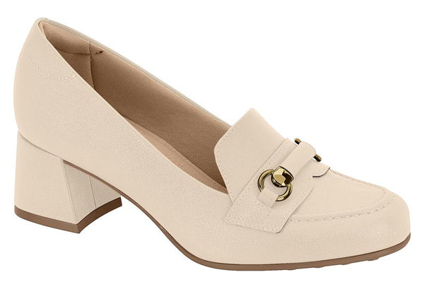 Mocassim Modare Ultraconforto Creme Salto Bloco