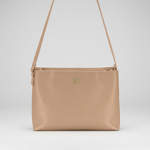 Beira Rio Square Crossbody Bag Nude Napa