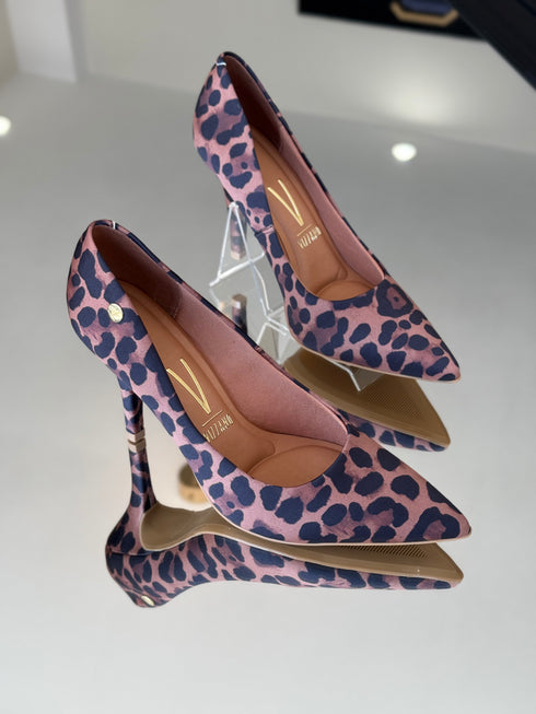 Scarpin Vizzano Animal Print Salto Fino 9cm