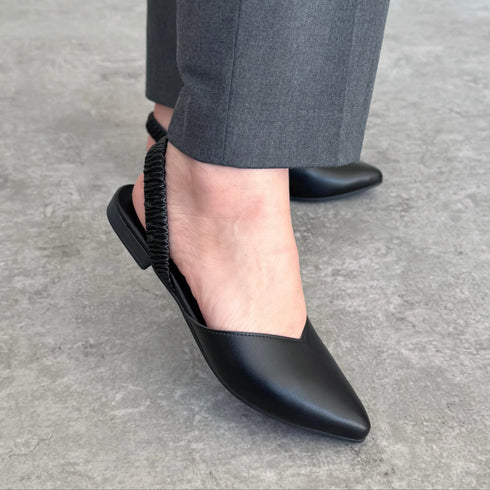 Slingback Beira Rio Preto Elástico Salto 1cm