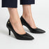 Scarpin Vizzano Preto Pelica Salto Médio 7cm