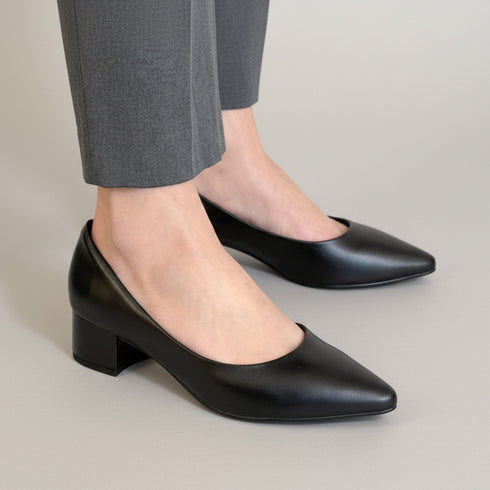 Scarpin Beira Rio Preto Napa Salto Verniz 4cm
