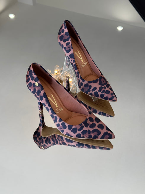 Scarpin Vizzano Animal Print Salto Fino 9cm