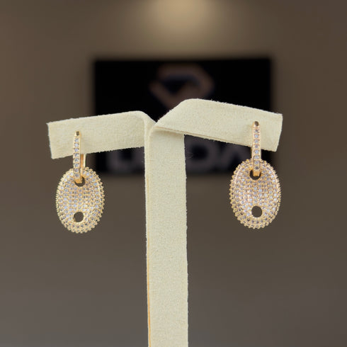 Removable Stone-Studded Pendant Hoop Earring