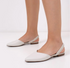 Beira Rio Off White Elastic Slingback 1cm Heel
